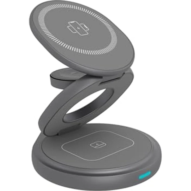 ICY BOX 3-in-1 Kabellose Ladestation mit magnetischer Präzisionsladung für Smartphones – Bild 1