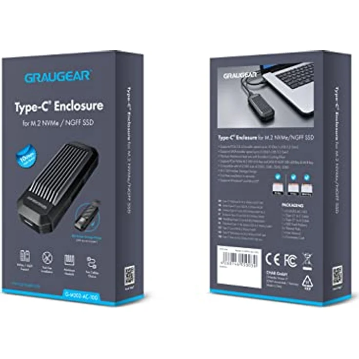 Graugear externes Gehäuse M.2NVMe-NGFF SSD PCIe3.0 retail (G-M202-AC-10G) – Bild 10