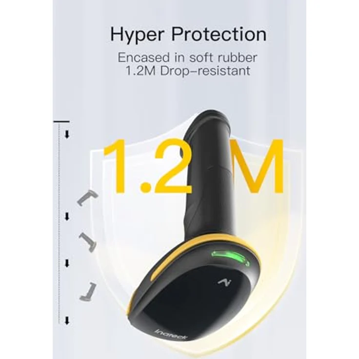 Inateck Bluetooth Barcode Scanner 2D, mit 2600 mAh Akku und intelligenter Ladestation, unterstützt AI, APP, SDK, BCST-36 – Bild 5