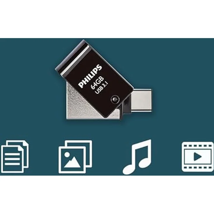 Philips USB-Flash-Laufwerk, 2-in-1, 64 GB, USB3.1 USB-C – Bild 4