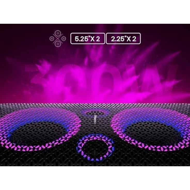 Hisense Soundbar PartyStorm 1, 300W Bluetooth-Lautsprecher mit 5 Lichteffekten, IPX4 wasserdicht, kabelloses Laden, Karaoke-Modus – Bild 7