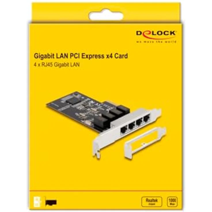 Delock Netzwerkkarte 4x RJ45 1Gbps, PCI-Express x4 (PCI-E x4), Silber – Bild 5