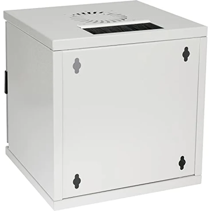 HMF 63406-07 Netzwerkschrank, Serverschrank 10 Zoll | 6 HE | Voll montiert | Glastür | Lichtgrau – Bild 3