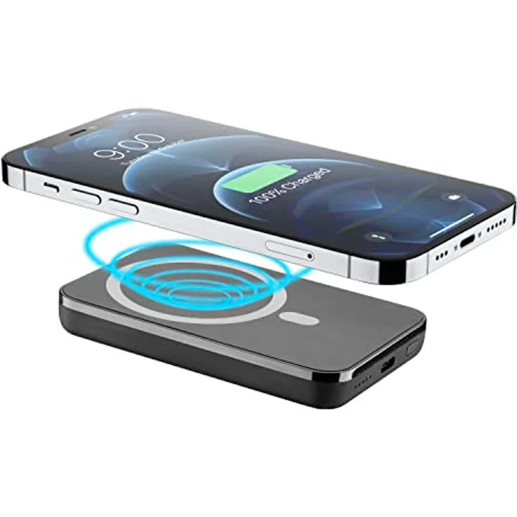 Cellularline | Wireless Powerbank MAG 5000 | Tragbares Ladegerät kompatibel mit Mag Safe Ökosystem - Kapazität 5000 mAh - 7,5 W kabelloses Aufladen - 1 x USB-C 18 W - Für iPhone 12 und höher - Schwarz – Bild 3