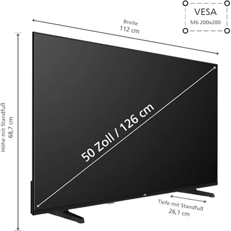 JVC 50 Zoll Fernseher/TiVo Smart TV (4K UHD, HDR Dolby Vision, Dolby Atmos, Triple-Tuner, 6 Monate HD+ inkl.) LT-50VU3455 – Bild 3