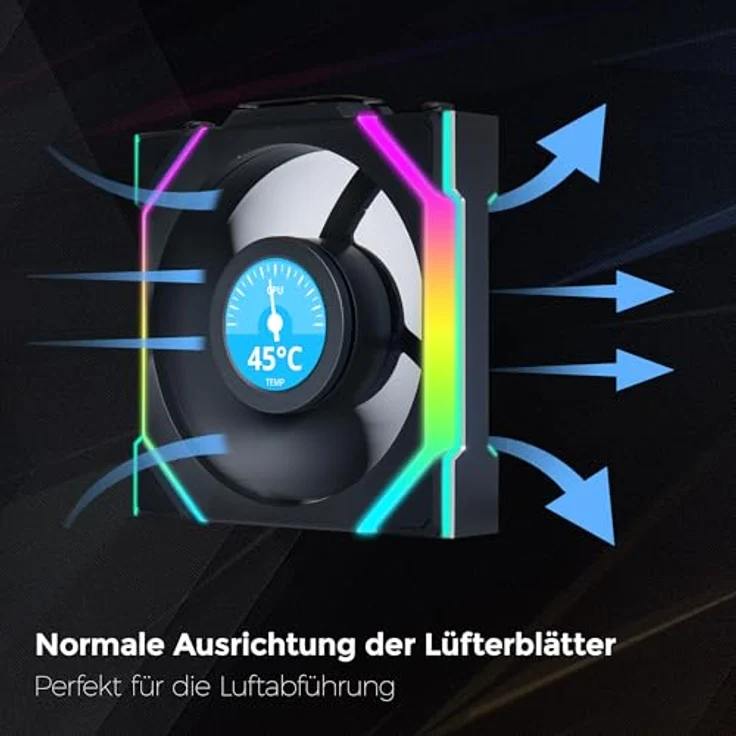 Lian Li UNI FAN SL Wireless LCD Lüfter, ARGB, PWM, 3er-Pack inkl. Controller - 120 mm, schwarz – Bild 2