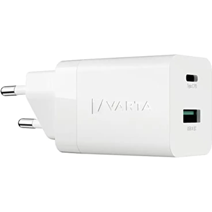 VARTA Ladegerät, Ladeadapter 38W, gleichzeitiges Laden von 2 Geräten, Speed Charger, Ladestecker für Laptops, Smartphones, ultraleicht und kompakt, Netzteil mit 2 USB-Anschlüssen