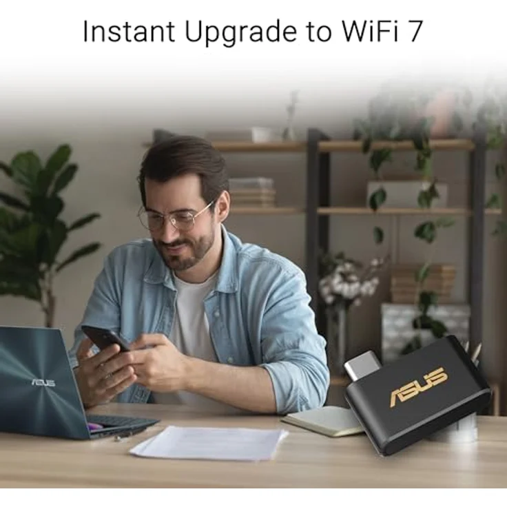 ASUS USB-BE93 Mini, Kabelloser WLAN Stick mit USB Typ-C und Wi-Fi 7 (802.11be), Schwarz – Bild 2