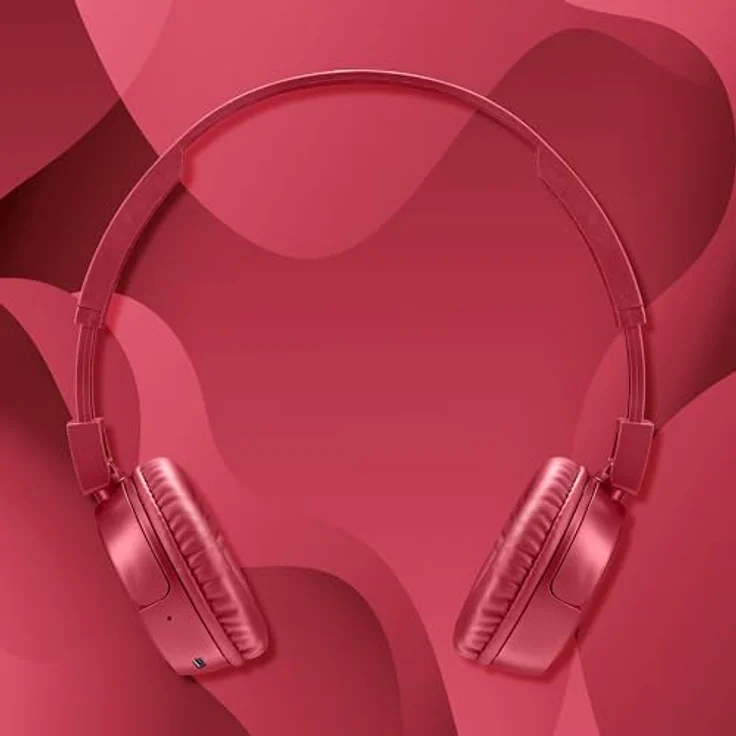 Music Sound Vibed, Kabellose Kopfhörer für Anrufe und Musik, Rot, 220 g – Bild 5