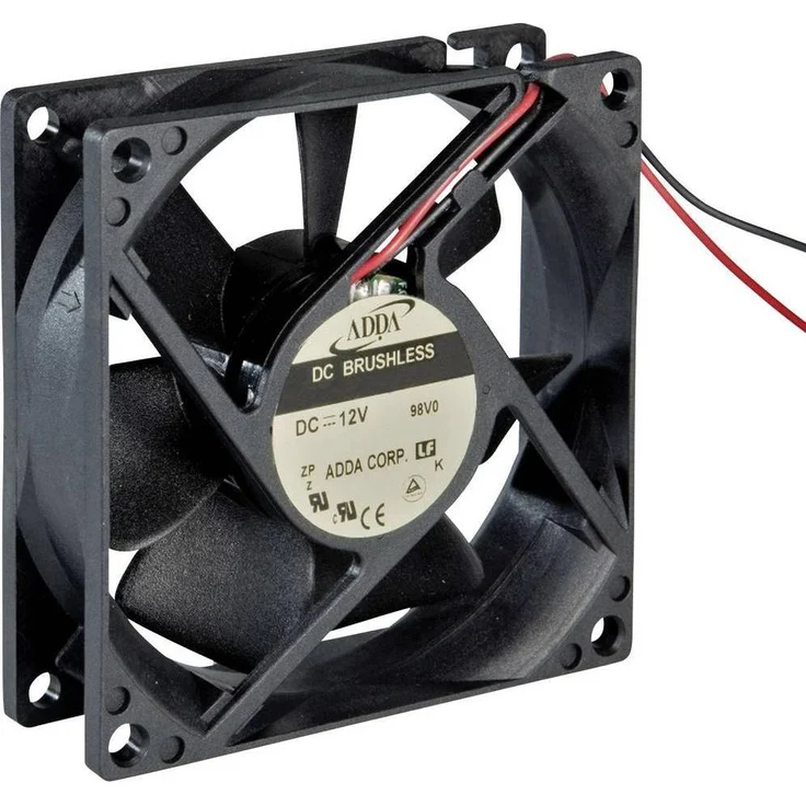 SEPA AS08024HB389300 Axiallüfter, 24 V/DC, 80 x 80 x 38 mm, max. 9000 U/min, Geräuschpegel 64,3 dB, Gehäuselüfter – Bild 1
