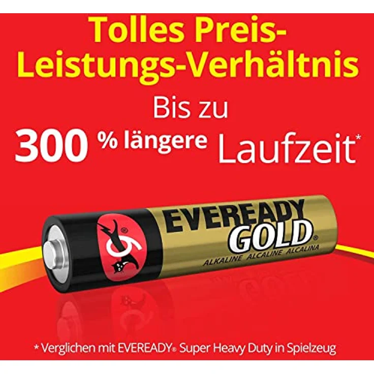 Eveready Gold AAA Batterien, 40 Stück, Langlebige Batterien für Haushaltsgeräte Alkaline – Bild 2