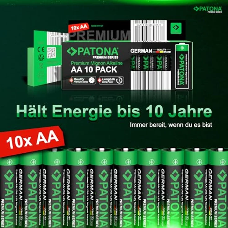 PATONA Premium 40x AA Mignon Batterien 1,5V Alkaline, Hochleistungsenergie für anspruchsvolle Geräte – Bild 8