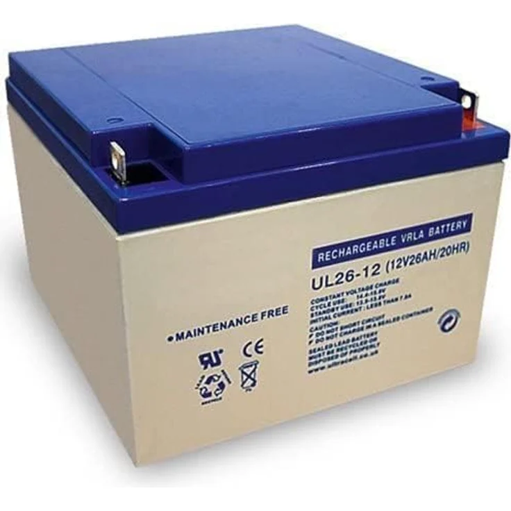 Ultracell UL26-12, Blei Akku 12 Volt mit 26Ah und M5 Schraubanschluss, wartungsfrei und lange Lebensdauer – Bild 2