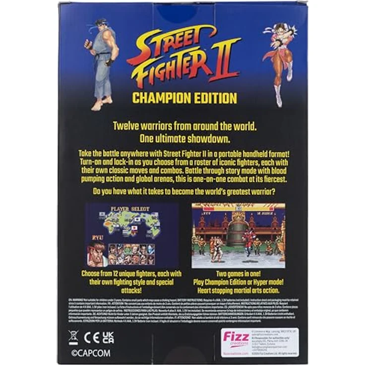 Fizz creations Street Fighters 2 Champion Edition, Retro Handheld Spielekonsole mit farbigem Display und 12 klassischen Charakteren – Bild 7