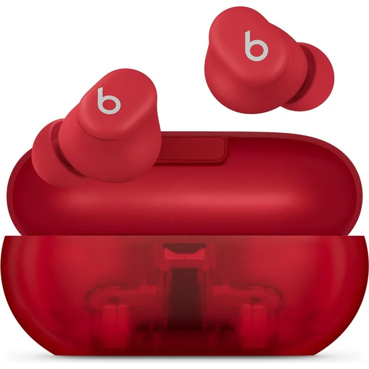 Beats Solo Buds, Kabellose Kopfhörer mit ANC, rot, optimierte Klangqualität und ergonomischem Design