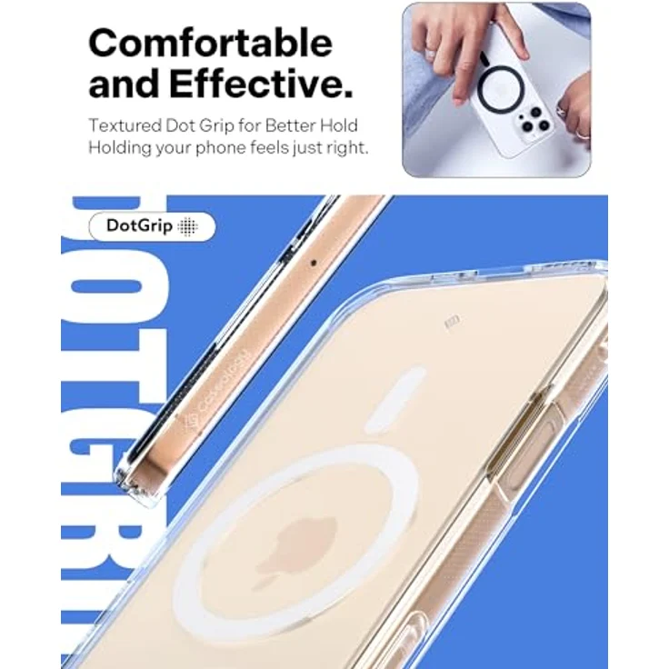Caseology Capella Mag für iPhone 16 Pro Hülle - Ultraklarer Fallschutz in Militärqualität, mit seitlichem Griffmuster - Clear White – Bild 5