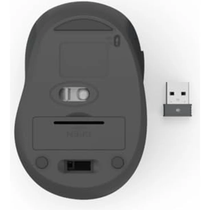 Hama WM-400 Funkmaus, ergonomisch, optisch, 1600 DPI, 6 Tasten, geräuschlos, schwarz – Bild 8