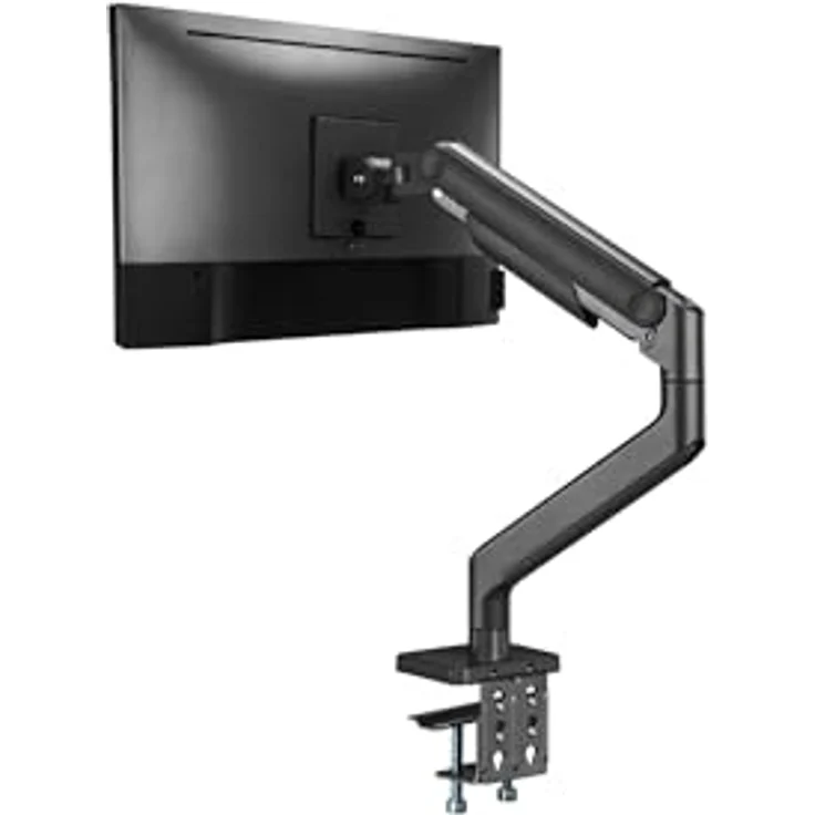 Digitus Single Monitorhalterung, Tischhalterung für 49" Monitore bis 20 kg, Schwarz, vollbeweglich mit VESA Quick-Release und Kabelmanagement – Bild 8