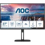 AOC Q27V5C - 27 Zoll QHD Monitor, Lautsprecher, höhenverstellbar (2560x1440, 75 Hz, HDMI, DisplayPort, USB-C, USB Hub) schwarz