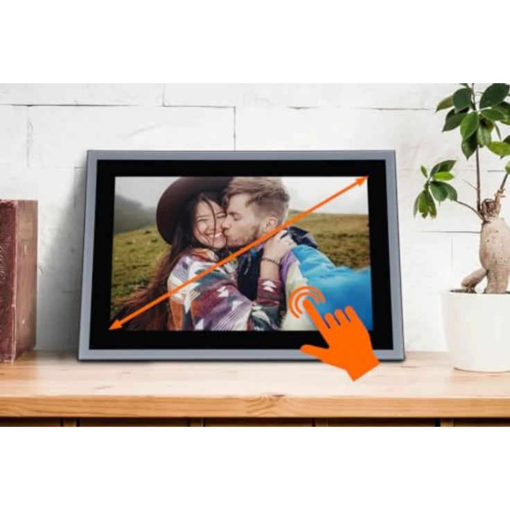 Rollei Smart Frame WiFi 102 Silver – 10,1 Zoll Touch - WiFi - Bilderrahmen mit Frameo-App für schnelles und einfaches teilen von Fotos oder Videos | IPS-Panel, viele Funktionen, microSD-Slot (Silver) – Bild 4