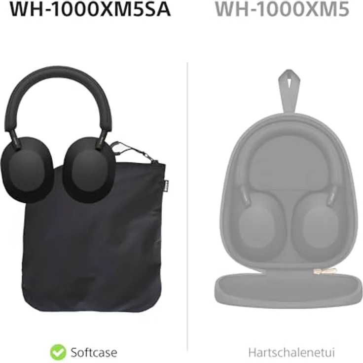 Sony WH-1000XM5 SA, kabellose Bluetooth Noise Cancelling Kopfhörer mit 30h Akku, Touch Sensor, Schutzhülle, Schwarz – Bild 3