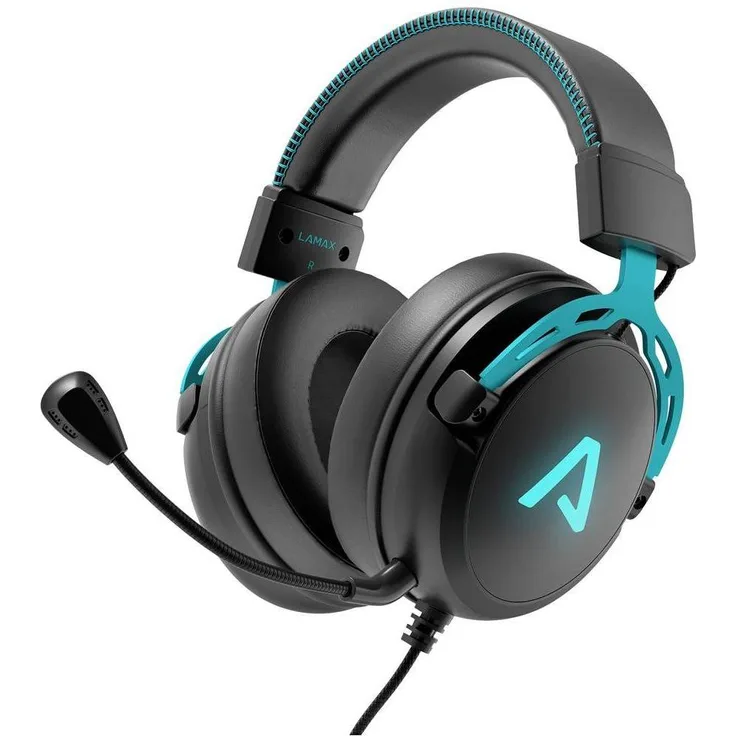 Lamax LMXHDE1, Kabelgebundenes Gaming-Headset mit 2 m Kabel, Schwarz, Stereofonisch, Mikrofon -46 dB