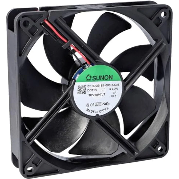 Sunon EEC0251B3-000U-A99 Axiallüfter, 12 V/DC, 127.39 m³/h, quadratisch 120 x 120 mm