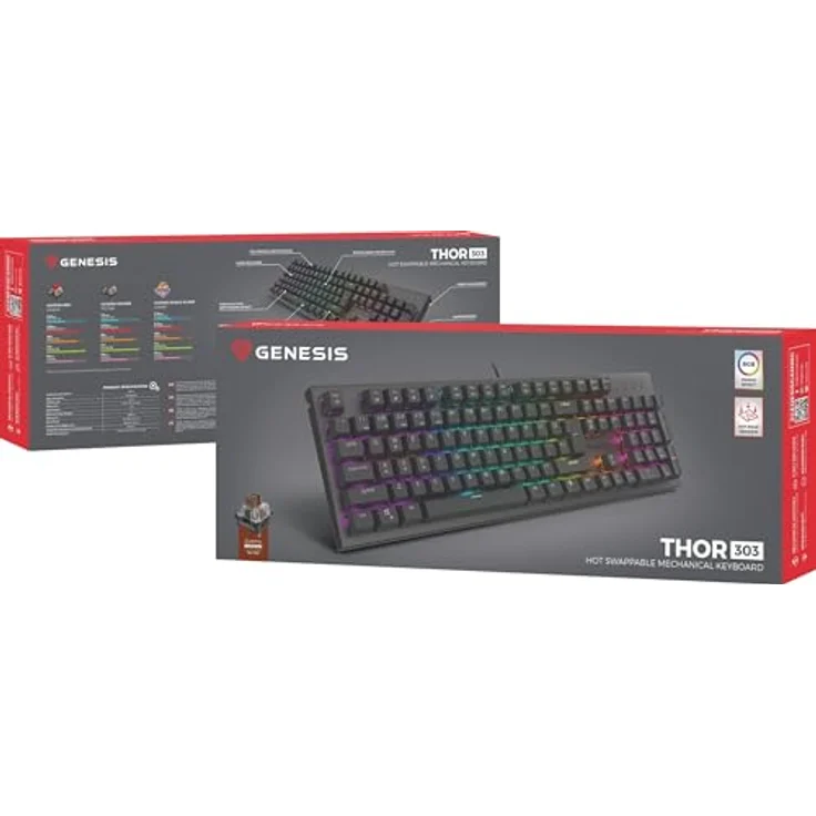 GENESIS Gaming keyboard THOR 303 silent wired, Otemu Brown Switches  – Bild 8
