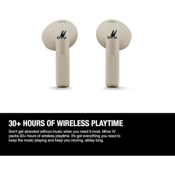 Marshall Minor IV In-Ear-Kopfhörer, True Wireless mit Sprachsteuerung und Bluetooth, über 30 Stunden Akkulaufzeit, wasserresistent, Lederstruktur – Bild 10