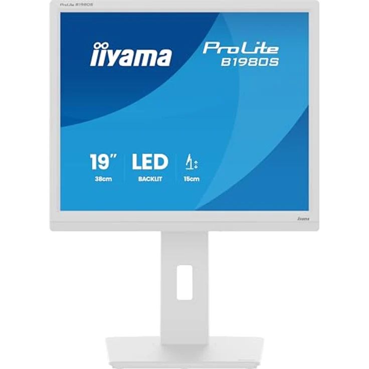 iiyama Prolite B1980S-W1 48cm 19" LED-Monitor SXGA mit HDMI und DP, höhenverstellbar, Pivot und weiß – Bild 4