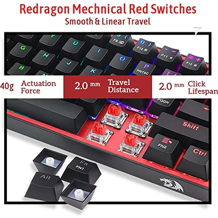 Redragon K617 Fizz RGB 60% mechanische Tastatur | RED-K617-RGB – Bild 4