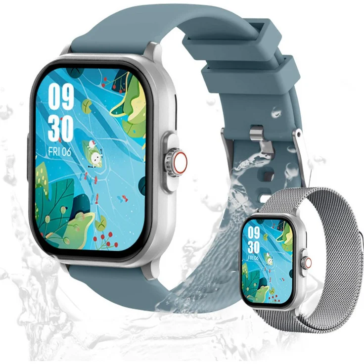 Valdus Damen's und Herren's IP67 Wasserdicht Fitness-Tracker Smartwatch (2.01 Zoll, Android / iOS) mit Herzfrequenzsensor, SpO2, Schrittzähler, 15 Sportmodi und GPS