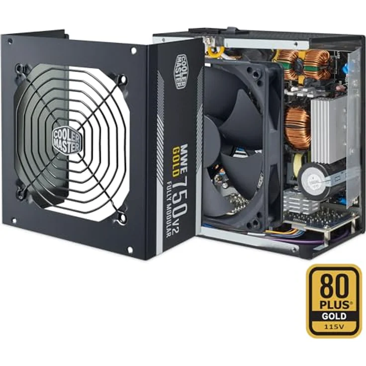 Cooler Master MWE Gold 750 V2 ATX 3.1 Vollmodulares Netzteil – ATX 3.1-Unterstützung, 80 Plus Gold, 750 Watt PC-Netzteil, PCIe 5.1-Verkabelung, 120 mm HDB-Lüfter, Hochtemperaturschwelle – Bild 5