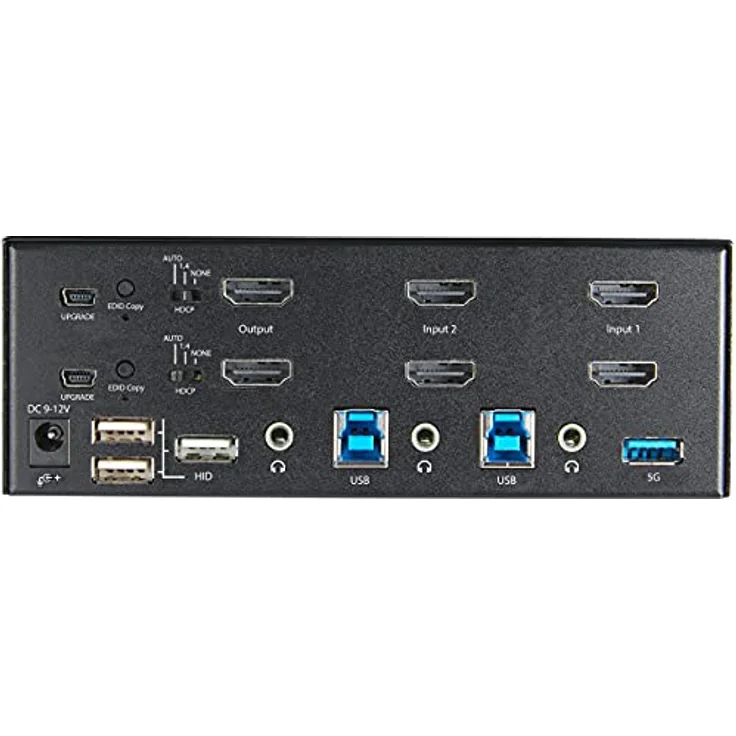 StarTech.com 2-Port Dual Monitor HDMI KVM-Switch - 4K 60Hz UHD HDR - Desktop 4K HDMI 2.0 KVM-Switch mit 2-Port USB 3.0 Hub (5 Gbit/s) und 4X USB 2.0 HID, Audio - Hotkey-Switching - TAA (SV231DHU34K6) – Bild 4