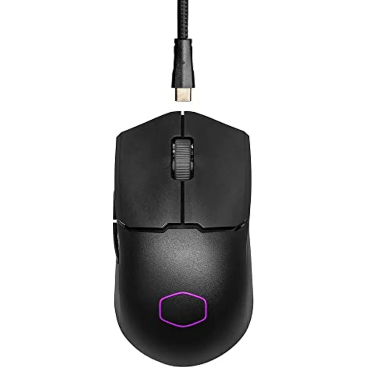 Cooler Master MM712 RGB Gaming-Maus – Ultralight 59g, Hybrid Wireless, 19K DPI PAW3370 Optischer Sensor, 70 Millionen Klicks optische Schalter, On-The-Fly, MasterPlus+ (38K DPI, nur PC) – Schwarz – Bild 2