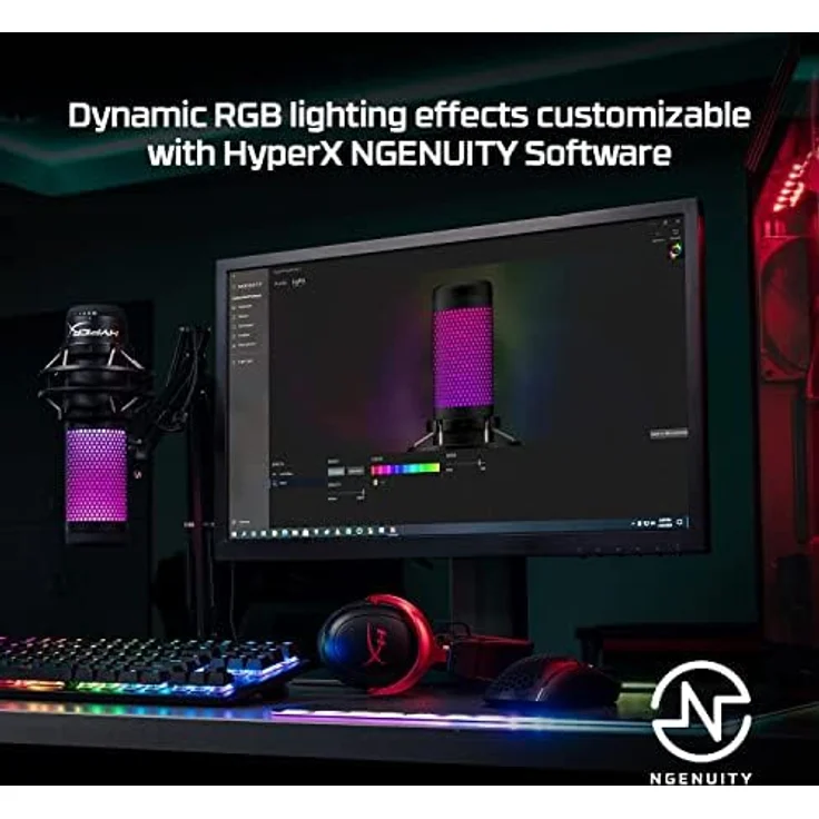 HyperX QuadCast S (Podcasting, Studio, Live, Interview / Vortrag, Allround, Home-Studio), Mikrofon – Bild 2