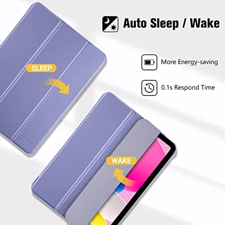 ProCase Hülle für iPad A16 11" (2025) / iPad 10. Gen. (2022) - Leichtes, dünnes Hardcase mit Auto Wake/Sleep - Helllila – Bild 5