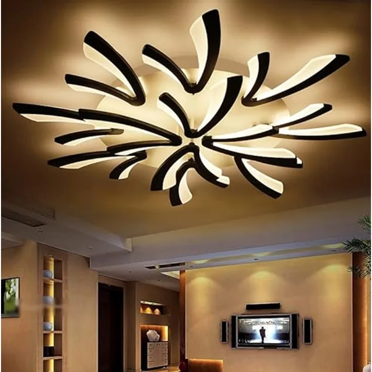 Eurotondisplay LED Deckenleuchte XW062B-12 100cm mit Fernbedienung, dimmbar, Schwarz