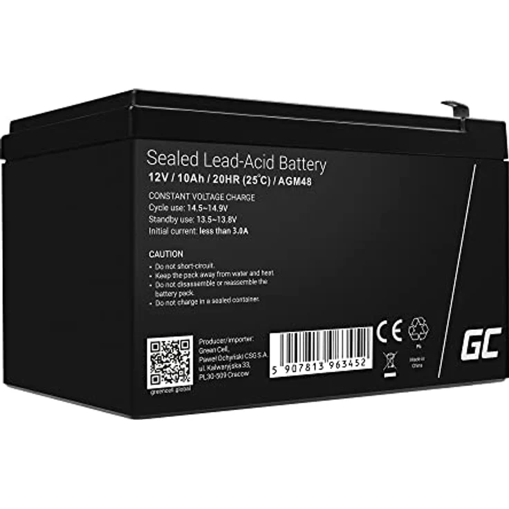 Green Cell® AGM 12V 10Ah Akku Vlies Batterie VRLA Blei Batterie Bleiakku Ersatzakku Akkubatterie Versorgungsbatterie Zyklenfest Wartungsfrei UPS USV Scooter Rasenmäher Rollstuhl eBike ATV – Bild 1