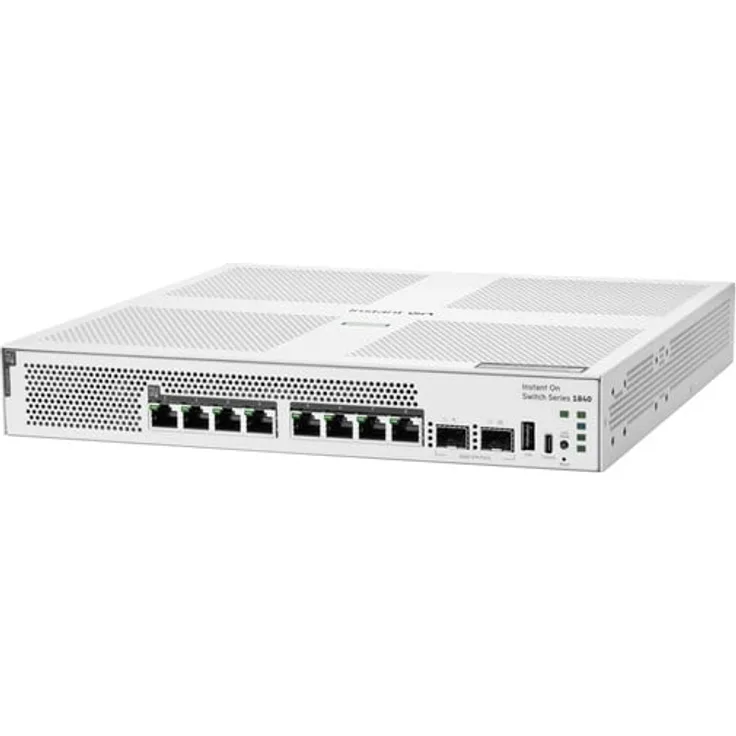 Hewlett Packard Enterprise HPE Networking Instant On 1840, Switch mit 8 x 10/100/1000 PoE und 2 x Gigabit SFP