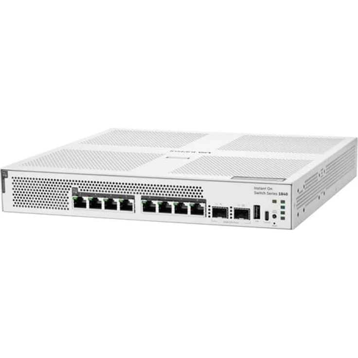 Hewlett Packard Enterprise HPE Networking Instant On 1840, Switch mit 8 x 10/100/1000 PoE und 2 x Gigabit SFP