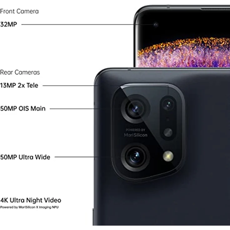 OPPO Find X5 5G - Smartphone 256GB, 8GB RAM, Dual SIM, Black – Bild 2