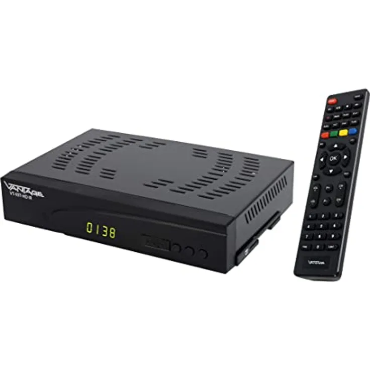 Vantage VT-93 DVB-T2 Receiver für Italien (Italienische Menüführung, Sender in HD, PVR Ready, Digital, Full-HD 1080p, HDMI, Mediaplayer, S/PDIF, USB 2.0, LAN, 12V tauglich), schwarz