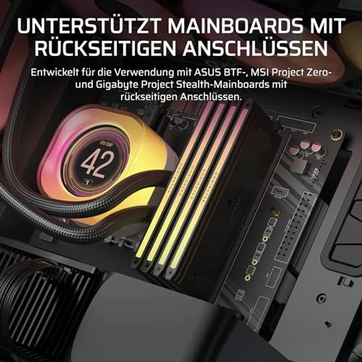 Corsair 5000T Mid-Tower ATX PC-Gehäuse – Abnehmbare Front- und Dach-Luftstrompaneele, Geräumiges Interieur, ASUS BTF, MSI Project Zero, Gigabyte Project Stealth - Schwarz – Bild 4