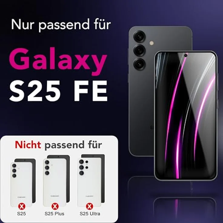 NALIA AntiSpyX, Privacy Schutzglas für Samsung Galaxy S25 FE, 9H Härte, Anti-Spy, kratzfest, touch-sensitiv, hüllen-kompatibel, inkl. Reinigungskit – Bild 5