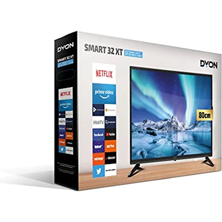 DYON Smart 32 XT 80 cm (32 Zoll) Fernseher (HD Smart TV, HD Triple Tuner (DVB-C/-S2/-T2), Prime Video, Netflix & HbbTV) [Modelljahr 2022], Schwarz – Bild 3