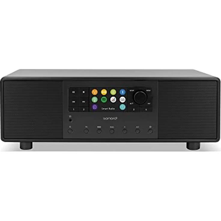 sonoro Primus Internetradio mit Bluetooth (Spotify, Deezer, Podcasts, FM/UKW, DAB Plus, WLAN, AUX-In, Holzgehäuse) Stereoanlage Schwarz – Bild 1