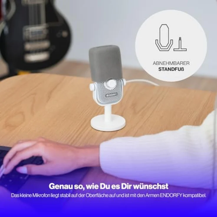 ENDORFY Solum Voice S Onyx White, USB Gaming Mikrofon mit RGB-Beleuchtung und Tap-to-Mute-Button – Bild 2