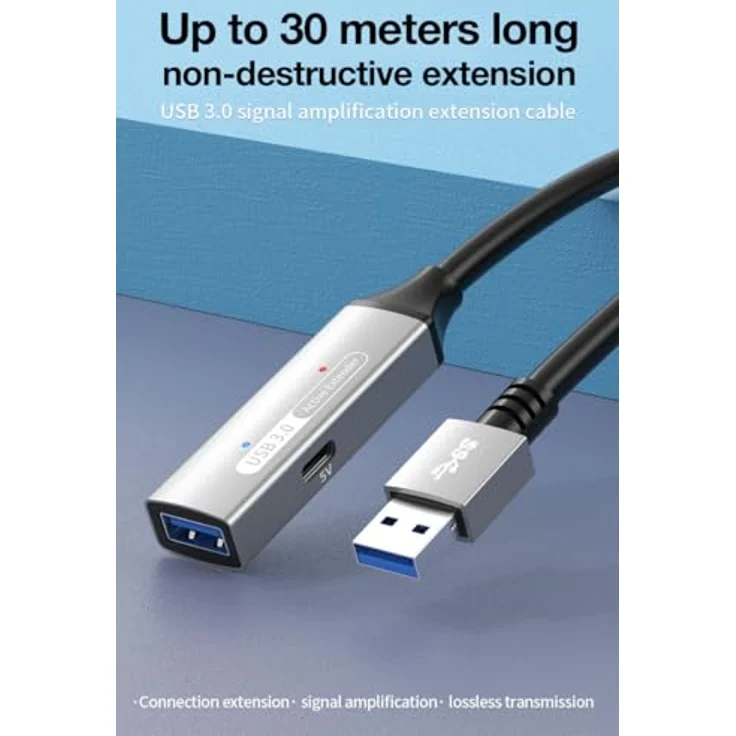 PremiumCord 20m Aktives USB 3.2 Gen1 Verlängerungskabel mit Repeater, doppelt geschirmt, hohe Übertragungsrate bis 5 Gbit/s – Bild 5