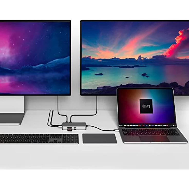 Hyper Drive 4K Dual HDMI USB C Hub M1 MacBook 10in1: Dual 4K HDMI, Gigabit Ethernet, USB-A, USB-C, USB-C 100W Power Delivery, MicroSD/SD, Windows PC, Chromebook – Bild 3